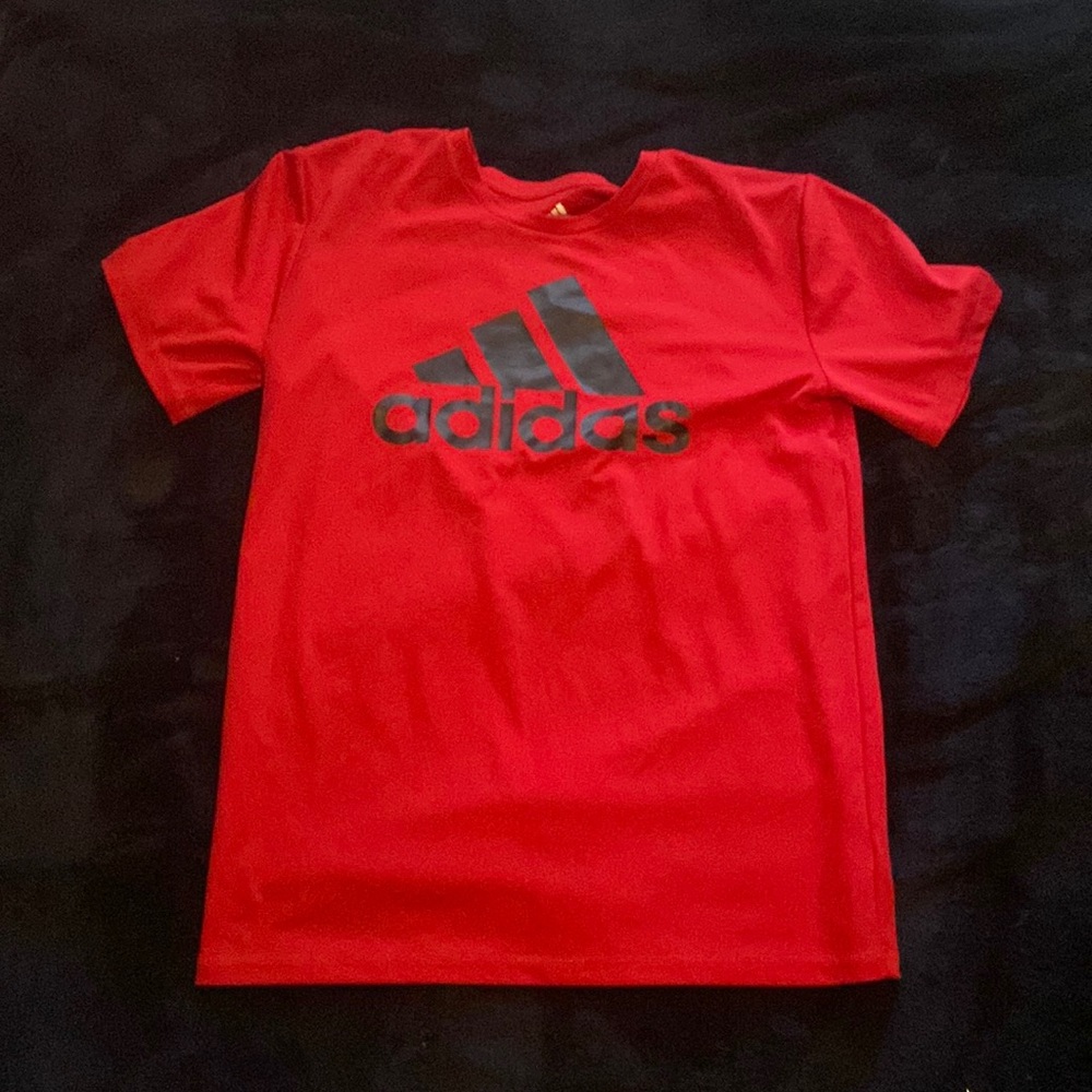 Adidas red athletic t shirt